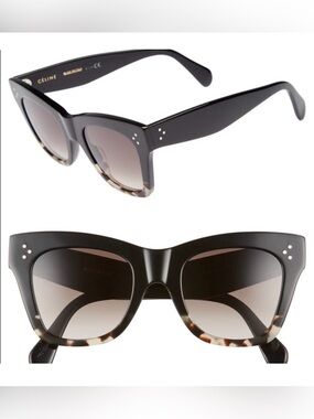 Celine Women's Black Tortoiseshell Cat Eye Sunglasses